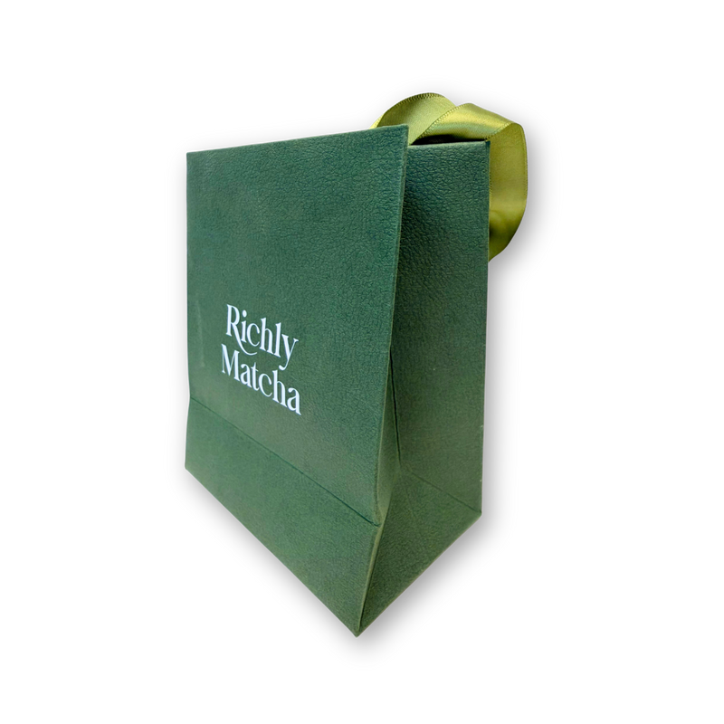 Luxury Gift Paper Bag – Premium Textured Packaging for Matcha Gifts