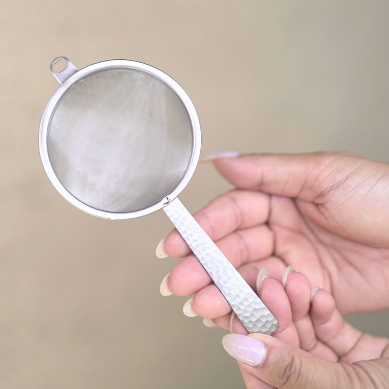 Silver Matcha Tool Set -Strainer, Stirrer & Plate