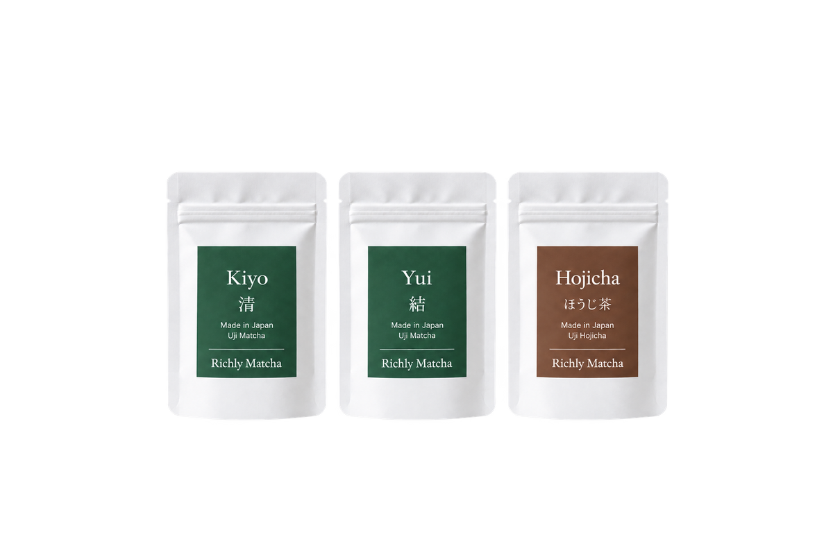 KIYO + YUI + Hojicha Wholesale Sample Set — 3 x 10g