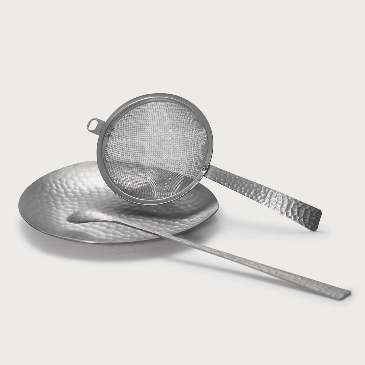 Silver Matcha Tool Set | Shifter, Utensil Plate and spoon