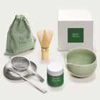 AYA ceremonial matcha gift set with white bamboo Takayama chasen, Kiyomizu bowl and silver tools